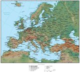 Europe in Adobe Illustrator vector format with Photoshop terrain image EUROPE-952940