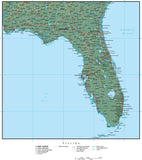 Digital Florida Terrain map in Adobe Illustrator vector format with Terrain FL-USA-942212
