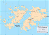 Digital Falkland Islands map in Adobe Illustrator vector format