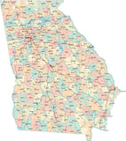 Georgia State Map - Multi-Color Style - Fit Together Series