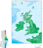 Digital United Kingdom Contour map in Adobe Illustrator vector format.