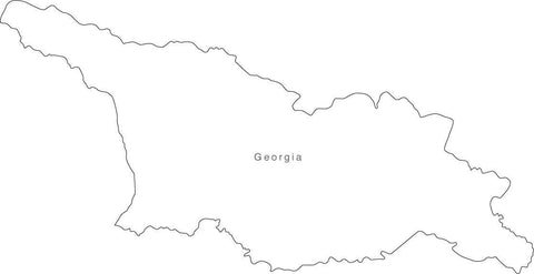 Digital Black & White Georgia map in Adobe Illustrator EPS vector format