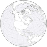 Black & White Globe over North America Map with Countries