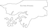 Digital Black & White Guinea Bissau map in Adobe Illustrator EPS vector format