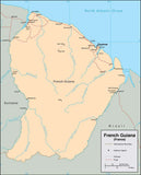 Digital French Guiana map in Adobe Illustrator vector format