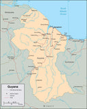 Digital Guyana map in Adobe Illustrator vector format