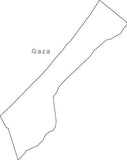 Digital Black & White Gaza map in Adobe Illustrator EPS vector format