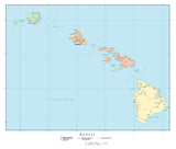 Hawaii Map with Counties, Cities, County Seats, Major Roads, Rivers and Lakes