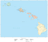 Detailed Hawaii Digital Map with Counties, Cities, Highways, Railroads, Airports, and more