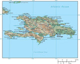 Haiti and Dominican Republic Map plus Terrain