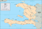 Digital Haiti map in Adobe Illustrator vector format