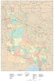 Detailed Idaho Digital Map with Counties, Cities, Highways, Railroads, Airports, and more