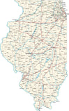 Illinois State Map - Cut Out Style - Fit Together Series