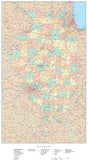 Detailed Illinois Digital Map with Counties, Cities, Highways, Railroads, Airports, and more