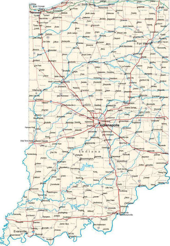 Indiana State Map - Cut Out Style - Fit Together Series