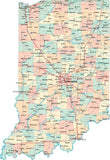 Indiana State Map - Multi-Color Style - Fit Together Series