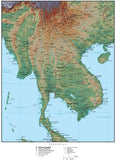 Indochina Terrain map in Adobe Illustrator vector format with Photoshop terrain image INDOCH-952860