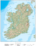 Digital Poster Size Ireland Terrain map in Adobe Illustrator vector format with Terrain IRL-XX-395352