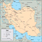 Digital Iran map in Adobe Illustrator vector format