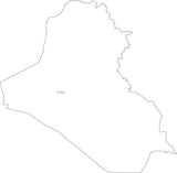 Digital Black & White Iraq map in Adobe Illustrator EPS vector format