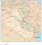 Digital Iraq map in Adobe Illustrator vector format