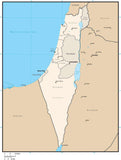 Israel Digital Vector Map with Administrative Areas and Capitals