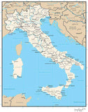 Italy Map with Regions and Regional Capitals