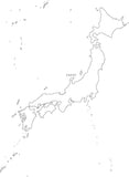 Digital Black & White Japan map in Adobe Illustrator EPS vector format