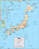 Digital Japan map in Adobe Illustrator vector format