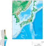 Digital Japan Contour map in Adobe Illustrator vector format.