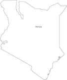 Digital Black & White Kenya map in Adobe Illustrator EPS vector format