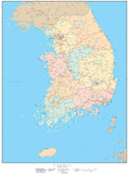 South Korea Map - High Detail with Internal Subdivisions