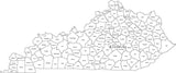 Digital KY Map with Counties - Black & White