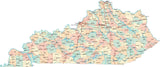 Kentucky State Map - Multi-Color Style - Fit Together Series