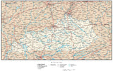 Kentucky Map with Capital, County Boundaries, Cities, Roads, and Water Features