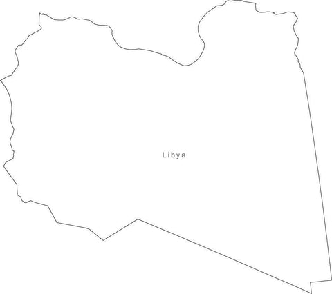 Digital Black & White Libya map in Adobe Illustrator EPS vector format