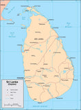 Digital Sri Lanka map in Adobe Illustrator vector format