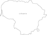 Digital Black & White Lithuania map in Adobe Illustrator EPS vector format