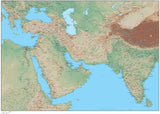 Poster Size Middle East Map plus Terrain