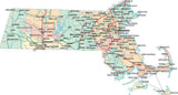 Massachusetts State Map - Multi-Color Style - Fit Together Series