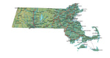 Digital Massachusetts map in Fit Together style with Terrain MA-USA-852111