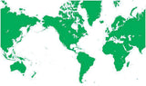 Digital World Single Color Blank Outline Map in Green - America Centered