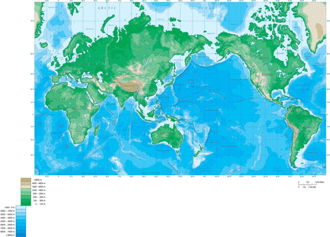 Digital World Contour map in Adobe Illustrator vector format.