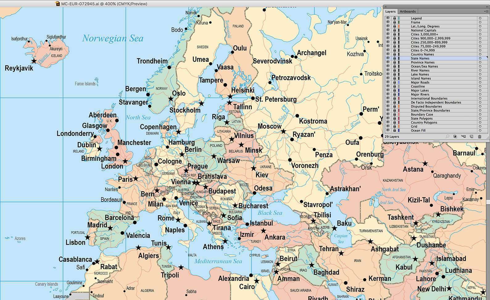 world map vector countries