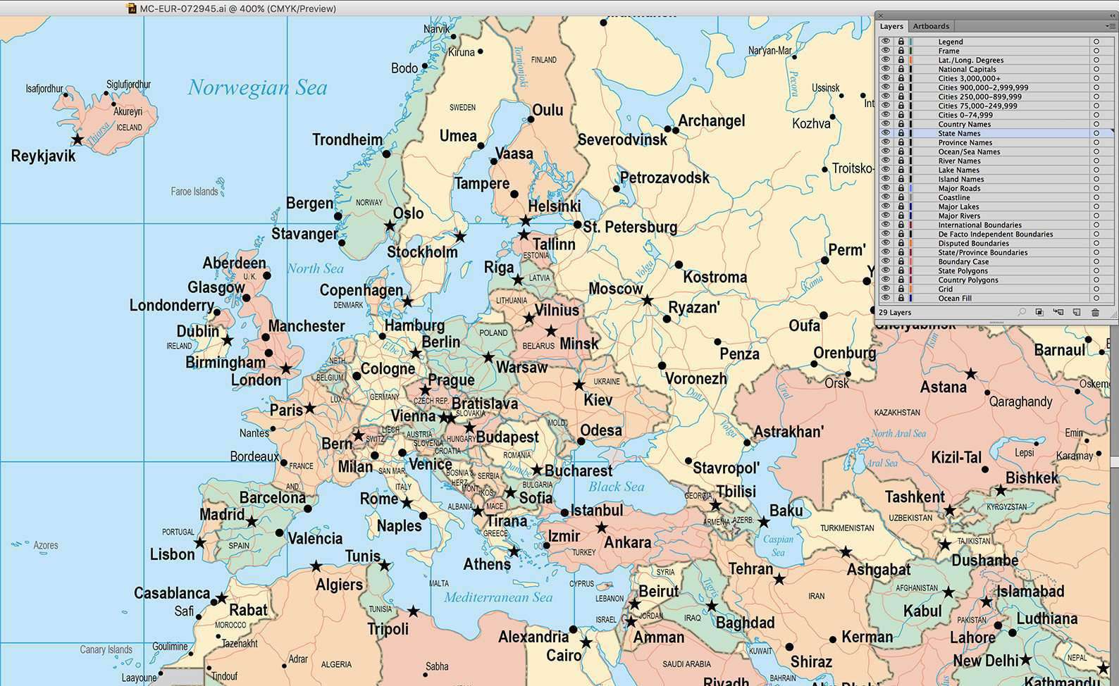 Free Printable Map Of Europe With Cities Free Printable Map Of Europe With Cities