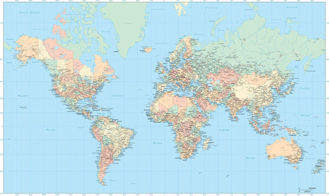 World Map with Polar Views