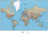 World Map plus Country Objects and Land & Ocean Floor Terrain - Mercator Projection