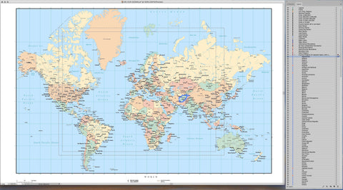 World Map - with Each Country in a Separate Layer