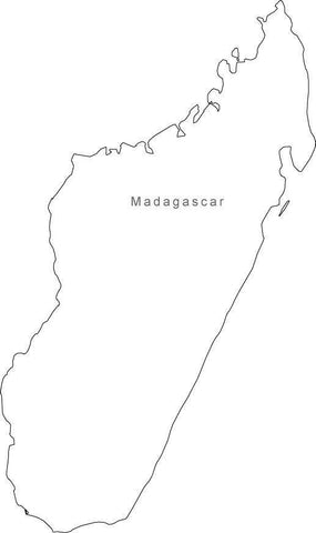 Digital Black & White Madagascar map in Adobe Illustrator EPS vector format
