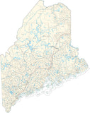 Maine Map with Minor Civil Divisions